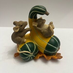 Silvestri Charming Tails Gourd Slide Mice Fall Resin Decoration 1980s Retired